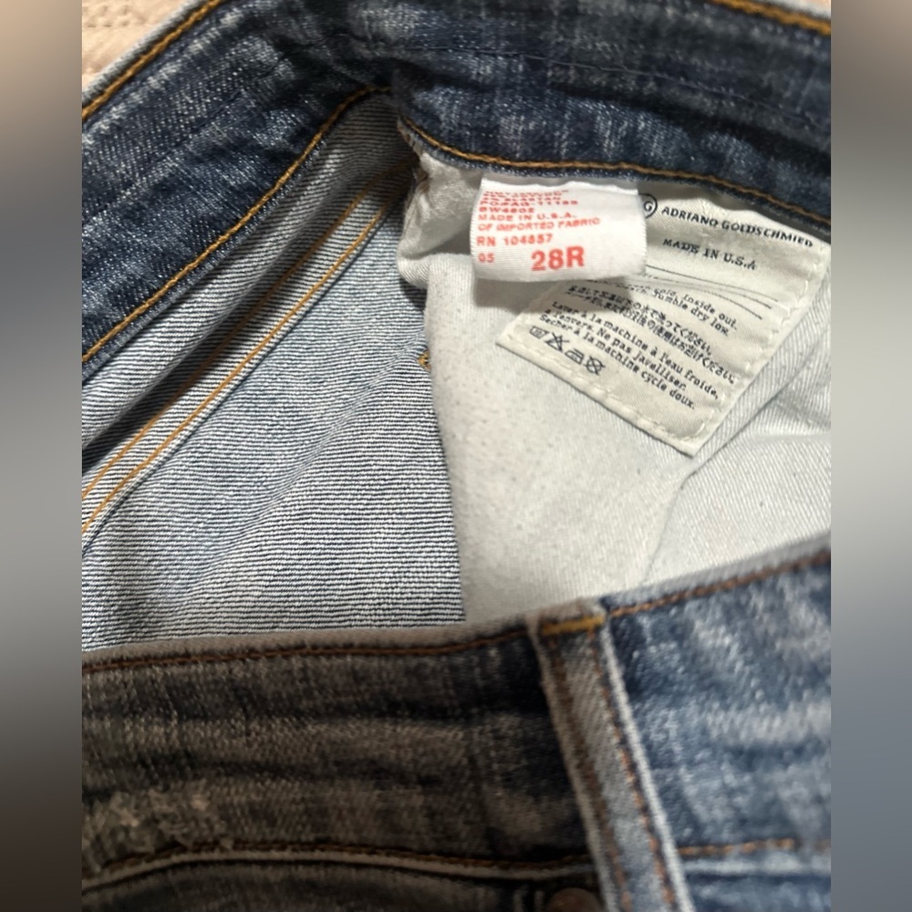 AG Adriano Goldschmied EX Boyfriend Crop Stretch Distressed‎ Blue Jeans 28R - Picture 6 of 8